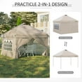 thumbnail image 4 of Outsunny 10' x 10' Pop Up Canopy Tent, Instant Sun Shelter, Beige, 4 of 10