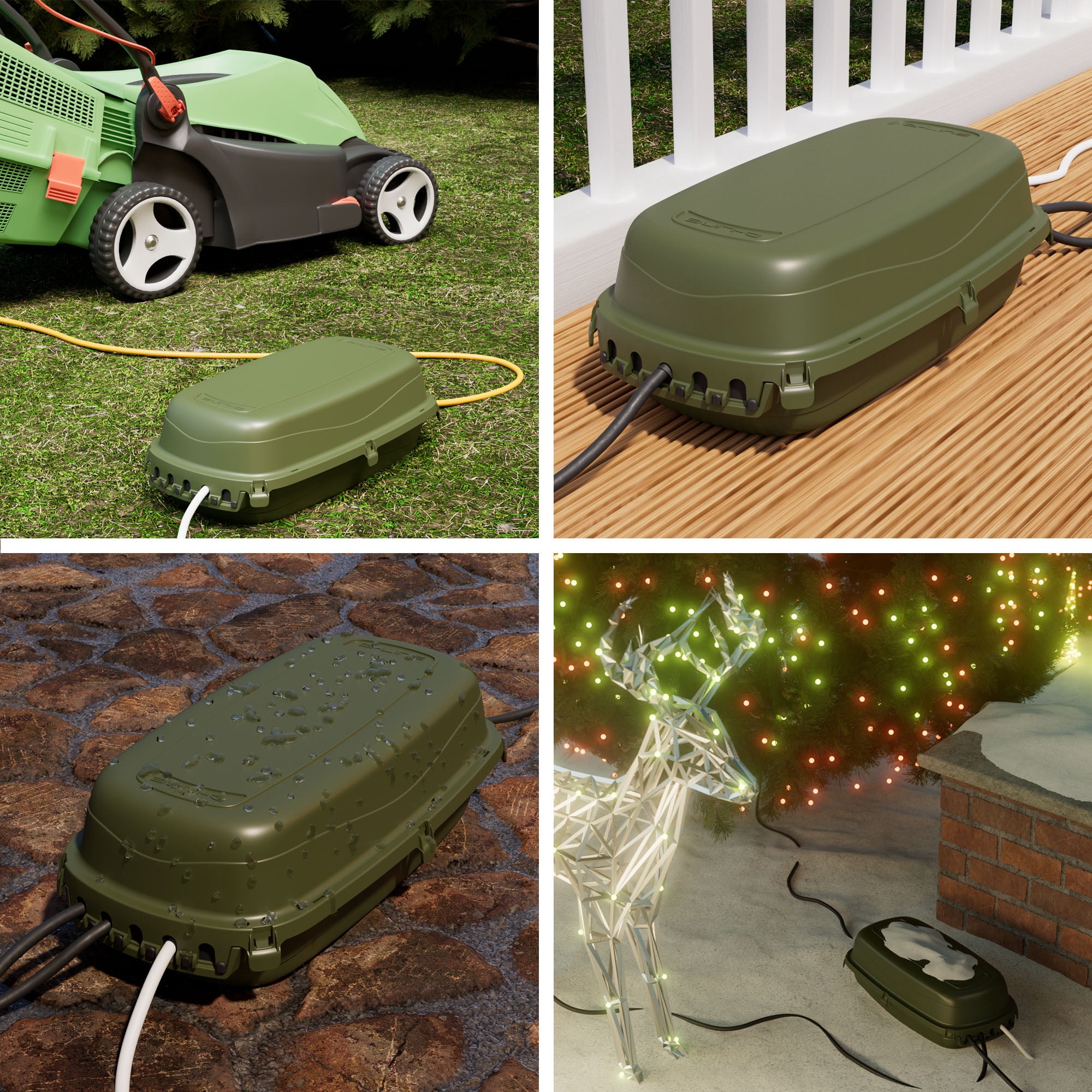 D-Line Outdoor Weatherproof Electrical Cable Box | Green