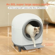Smart Self-Cleaning Cat Litter Box with APP Control & Odor-Free Technology, Automatic Litter Box for Cats (Remote Monitoring) Cat Litter Box with Litter Control Pedal