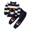 thumbnail image 1 of Bobora Cartoon Bear Sweater Elastic Waist Pants Crew Neck Boy Sweater Set, 1 of 3