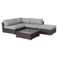 thumbnail image 1 of Living Source International 5-Piece Sectional Group with Cushions - Brown/Gray, 1 of 4
