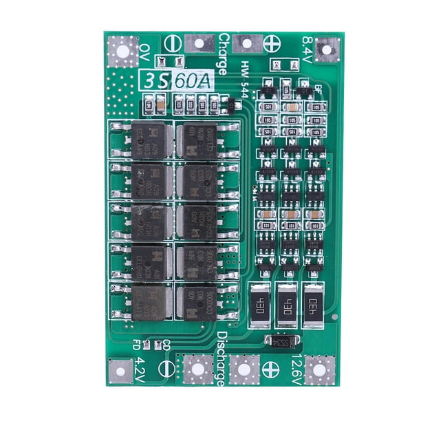 Módulo cargador batería litio Li-Ion 18650 BMS para taladro (equilibrio 3S 60A)