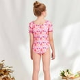thumbnail image 4 of Shldybc Baby Girls Swimwear Children's Swimsuit Flower Print Short Sleeve Surfing One-Piece Swimsuit Bathing Suit Swimming Suit, Summer Savings Clearance, 4 of 9