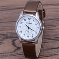 thumbnail image 3 of Resicozy Quartz Watches for Women Classic Round Simple Clear Arabic Numeral Easy to Dial Quartz Watches with Leather Strap D, 3 of 4