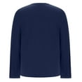 thumbnail image 7 of Olyvenn Fashion Fall Women Tops Puff Long Sleeve Chiffon Work Blouses Dressy Casual Crewneck Flowy Shirts Tees Tunics Blue M, 7 of 7