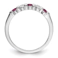 thumbnail image 2 of Auriga Fine Jewelry 14K White Gold 1/10 carat Diamond and Ruby Complete Band for Women Size- 7, 2 of 5