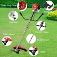 thumbnail image 5 of Floseru Weed Eater Gas Powe, 52cc 2-Stroke Gas Brush Cutter, Weed Wacker, Hedge Trimmer, 2 in 1 Gas Weed Cutter, Brush Cutter for Yard Weeding Work, 52cc Outdoor Lawn Garden Tool and Accessories, 5 of 8