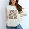 thumbnail image 4 of Thankful Grateful Blessed Block Distressed - Women's Garment Dyed Long Sleeve Graphic T-Shirt, 4 of 10