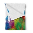 thumbnail image 2 of Colorful Soft Flannel Fleece Throw Blanket, Composition of Artwork of Rainbow Ink Mixing Irregular Shapes Flowing in Air, Cozy Plush for Indoor and Outdoor Use, 50" x 60", Multicolor, by Ambesonne, 2 of 5