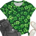 thumbnail image 3 of Uootdi St Patricks Day Shirt Women Crewneck Pullover Tees Funny Clover Print Short Sleeve Tops Lucky Irish Shamrock T Shirts Gift, 3 of 6