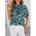thumbnail image 4 of PRETTYGARDEN Floral Tops for Women Blouses Dressy Casual Summer Trendy Outfits Boho Pleated Short Sleeve Shirts, 4 of 7