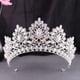 thumbnail image 4 of Zhuge Tiara de boda para novia, diadema de princesa, corona nupcial, joyería para el cabello con diamantes de imitación de cristal, decoración para novia, cumpleaños, graduación, boda (blanco), 4 of 4