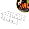 thumbnail image 6 of Non-Stick Stainless Steel Rib Rack for Grilling, Holds 4 Rib Racks for Grilling Grill Racks Silver, 6 of 7