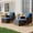 Blue, variant on Homrest 3 Piece Outdoor Swivel Chairs -All Weather Wicker Patio bistro table and chairs set of 2 Small Patio Furniture Set for Balcony Porch Deck Backyard (Grey)