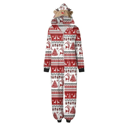 

Family Matching Outfits Women Mommy Jumpsuit For Christmas Pajamas Cute Big Headed Deer Print Plaid Long Sleeve Romper Soft Casusal Holiday Sleepwear Matching Outfits Set