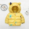 thumbnail image 2 of Jacket Coats For Baby Boys Girls Printed Lightweight Padded Jacket Zipper Warm Windproof Outwear Cute Bear Ears Down Clothes With Pockets Fall And Winter Outerwear, 2 of 3