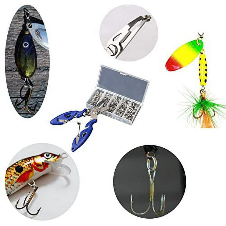 GREATFISHING 200PCS High Strength Heavy Stainless Steel Split Ring Lure  Tackle Connector with Fishing Pliers 30lb to 120lb Test 