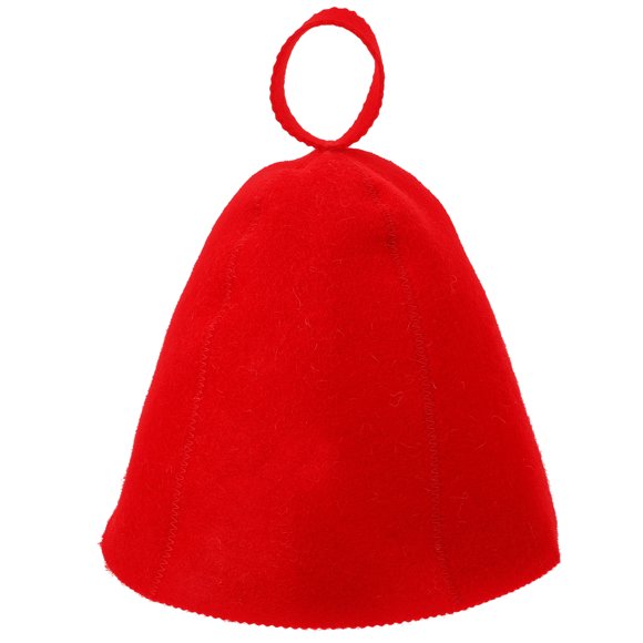 Miangastore Felt Shower Cap Sauna Hat Red Felt Wool 1Pack 11.8x9.8x9.8in