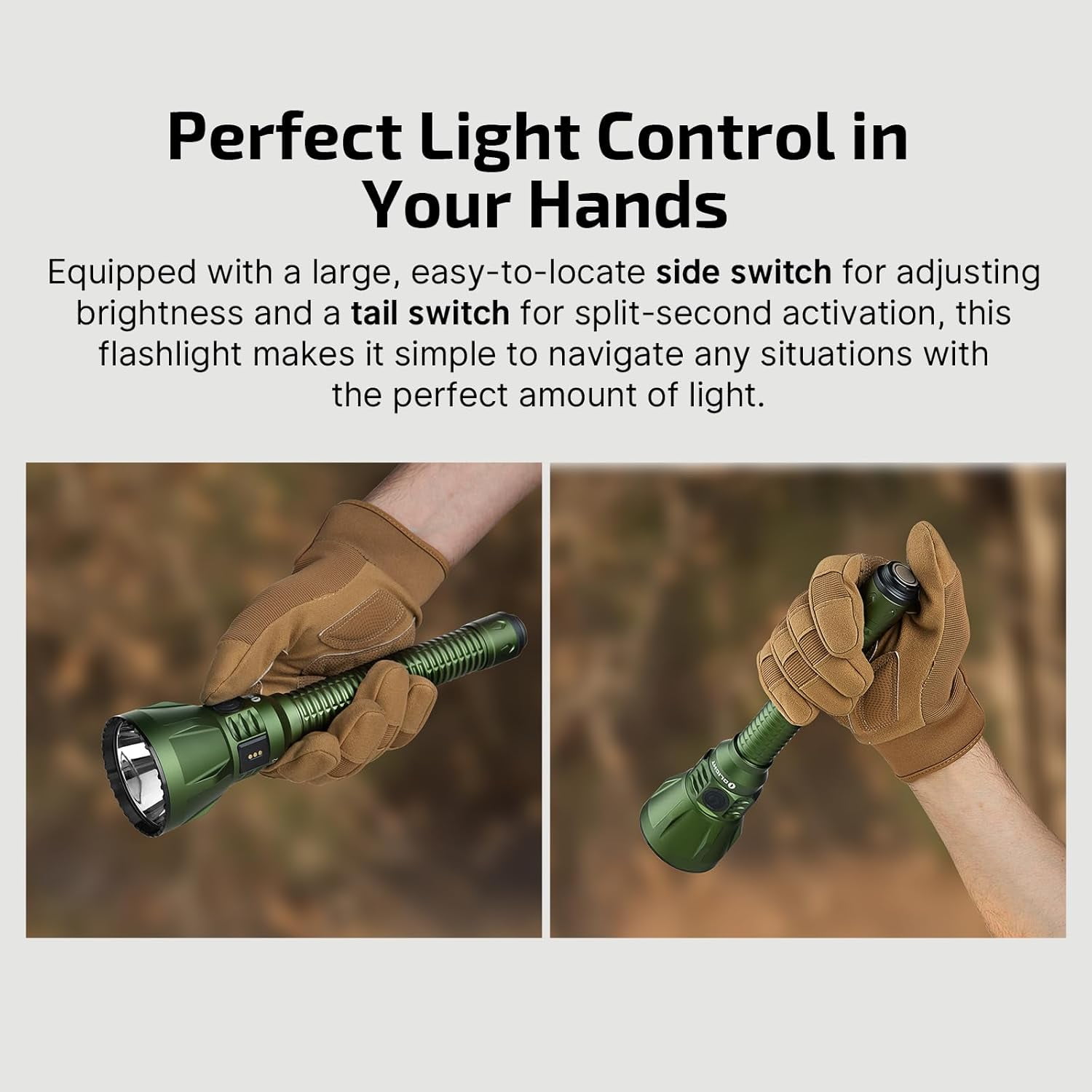 OLIGHT Javelot Turbo 2  1800 Lumen Rechargeable Tactical Flashlight with Long-Range 4921ft Throw, Dual-Switch Light with Wireless Remote 8M Control(Balck)