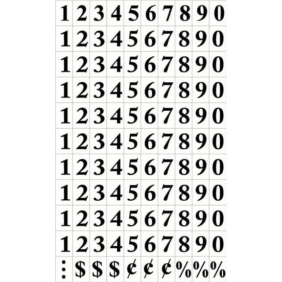 Number Accessory Magnets, Black on White