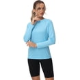 thumbnail image 2 of Weilanxin Women's UPF 50+ Sun Shirts Long Sleeve UV Protection Rash Guard Lightweight Quick Dry SPF Hiking Tops Outdoor SkyBlue S, 2 of 8