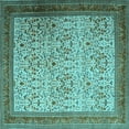 thumbnail image 1 of Ahgly Company Indoor Square Persian Light Blue Traditional Area Rugs, 5' Square, 1 of 4