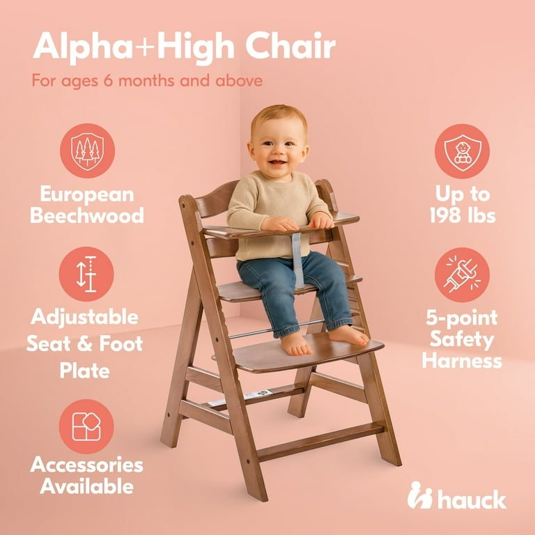 Hauck Alpha Aldi High Chair Wooden One Step Ahead Grow With Me