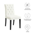 thumbnail image 3 of Side Dining Chair, Set of 2, White, Velvet, Modern Contemporary, Kitchen Room Cafe Bistro Restaurant Hospitality, 3 of 9