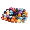 thumbnail image 4 of Lava Beads Round Loose Marble Beads in Ink Patterns Chakra Beads with Spacer Beads Pendants Jewelry Necklace Bracelet Making for Adult Kids DIY Orange 8mm About 100pcs, 4 of 6