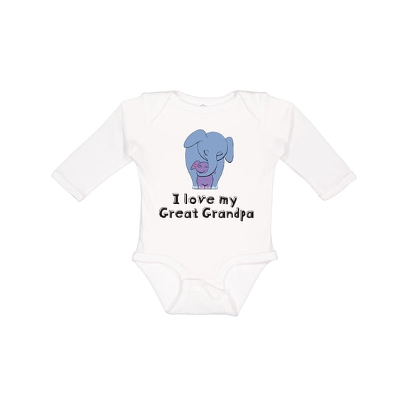 Inktastic I Love My Great Grandpa Elephant Boys or Girls Long Sleeve Baby Bodysuit