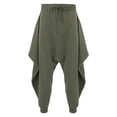 thumbnail image 3 of Pants for Men Baggy Drop Crotch Wide Leg High Street Trousers Drawstring Elastic Waist Hip Hop Sweatpant, 3 of 7