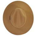 thumbnail image 3 of Khaki Fedora Panama Upturn Wide Brim Cotton Blend Felt Hat, 3 of 4