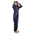 thumbnail image 3 of Navy Blue Hoodie Onesie Jumpsuit Premium One-Piece SweatSuit for Men & Women, 3 of 3