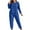 Blue, variant on ZyeKqe Women Pajama Sets Plus Size 2 Piece Nightwear Comfy Long Sleeve Shirts Sleepwear with Pants Soft Pj Lounge Sets