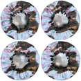 thumbnail image 2 of Shower Caps,Rottweiler Dogs Waterproof Shower Cap for Women 4 Pieces,Double Reusable Hair Cover for Shower PEVA Elastic Stretch Hem, 2 of 7