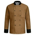 thumbnail image 5 of GrmtClth Chef Jacket for Men Double-Breasted Bakery Cook Jacket Long Sleeve Cozy Comfy Chef Uniform Brown 2XL, 5 of 5