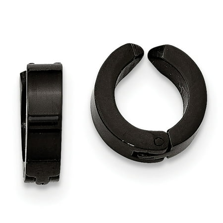 - Stainless Steel Polished Black IP Clip Non Pierced Earrings Cuffs 4