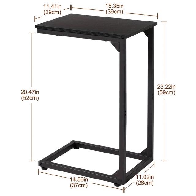 1/2pcs C-Shaped End Table, Sofa Small Side Table ( with Charging Station Or Not), Sofa Table with Metal Frame for Living Room, Bedroom, Bedside