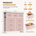thumbnail image 3 of edx 9 Drawers Fabric Dresser for Bedroom, Drawer Organizer Storage Cabinet for Closet, Clothes, TV Stand, Pink, 3 of 8