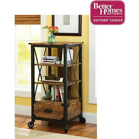 Better Homes and Gardens Rustic Country Tech Pier, Antiqued Black/Pine Finish