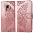 thumbnail image 2 of Designed for Samsung Galaxy S9 Phone Case Wallet,Butterfly Embossed PU Leather Flip Folio Cover Credit Card Holder Slots Stand with Wrist Strap Phone Case for Samsung S9 5.8 Inch (Rose Gold), 2 of 13