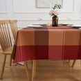 thumbnail image 3 of Rectangle Tablecloth 60" x 84" Winter Brown Plaid Table Cloth - Oblong Autumn Polyester Red Brown Harvest Checkered Gingham Christmas Table Cover Reusable Water Resistant for Fall Thanksgiving, 3 of 8