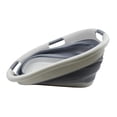 thumbnail image 3 of SAMMART Cesta plegable de plástico para la colada de 40 l (10,5 galones) – Contenedor/organizador de almacenamiento plegable – Tina de lavado portátil – Cesta/cesta para ahorrar espacio (1, gris/gris, 3 of 5