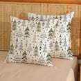 thumbnail image 5 of Christmas Pillow Covers 18x18 Inches Pack of 2, Geometric Green Tree Throw Pillowcase for Winter Decoration, Linen Cushion Cover for Couch Sofa, 5 of 6