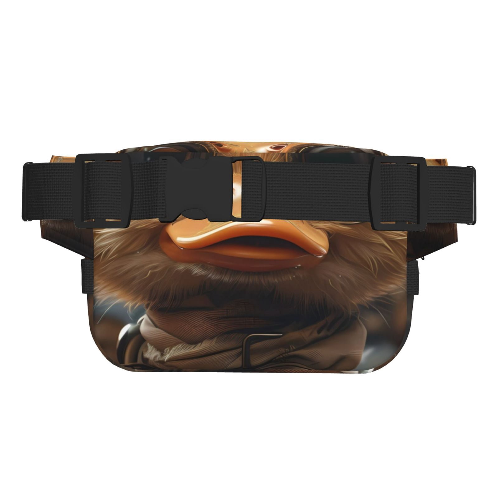 Picia Vintage Gentleman Duck Print Square Double-Layer Waist Bag Mini Adjustable Waist Belt Bag Exercise Running Travel Hiking
