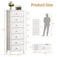 thumbnail image 5 of Tydimor 7-Drawer Tall Dresser Bedside Fabric Nightstand with Storage,White, 5 of 8