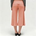 thumbnail image 3 of Utoimkio Women's Fold Over High Waist Capri Flare Pants Soft Stretch Cropped Wide Leg Trousers for Yoga Casual Daily Walking, 3 of 7