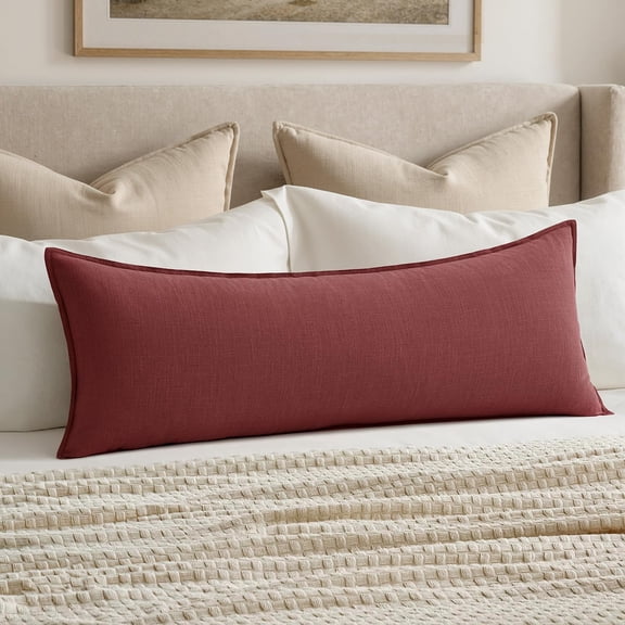 Decorative Linen Lumbar Pillow Cover 14x36 Inch