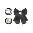 thumbnail image 3 of INSPIRE CHIC Women's Ribbon Brooch Bowknot Necktie School Uniform Pin Collar Bow Tie with Beads Black, 3 of 4