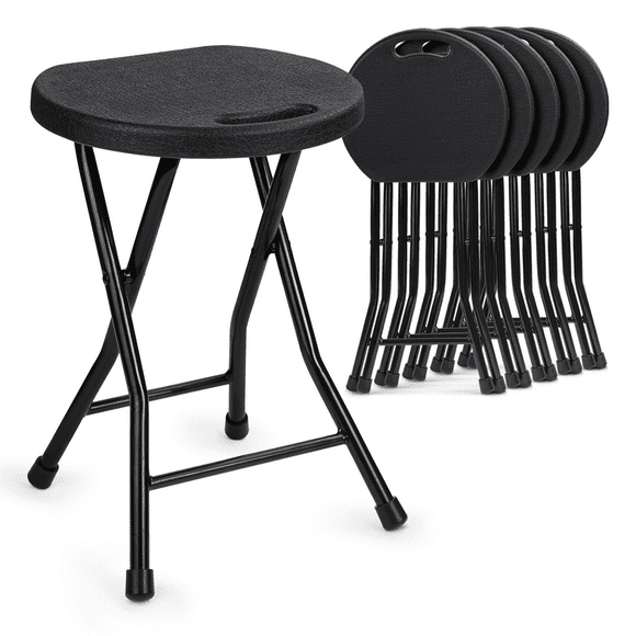 Atlantic 4 Pack Folding Stool With Handle, Black